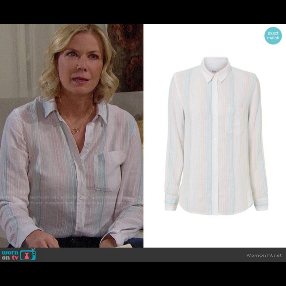 NWT Rails Marbella Stripe Button Down Shirt Medium